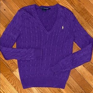 Ralph Lauren V-neck cable knit sweater